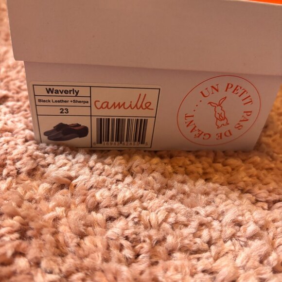 Camille Toddler/Baby Black Leather + Sherpa (Waverly) New in Box Size 23 - Picture 2 of 5